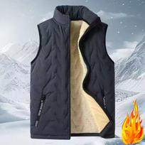 Lamb Fleece Vest Men's Autumn and Winter Plus Velvet Thick Jacket To Keep Warm Youth Black Loose Waistcoat Outer Wear Clothes M