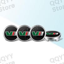 UUUV5 4Pcs V VRS Logo Car Tire Wheel Center Hub Caps Decor Stickers For Skoda Octavia 1 2 3 Kamiq Superb Rapid Kodiaq Karoq Fabia