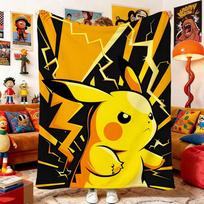 Anime Blanket P-Pokemon Sofa Blankets for Bed Ultra Soft Plush Warm Throw For Air Conditioning Room All Season Home Decor Size: 75*100cm, Weight: 230 GSM