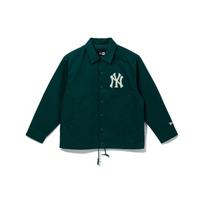 New Era MLB New York Yankees Solid Color Polo Collar Long Sleeve Jacket Unisex jackets Dark-Green 13546470 L black