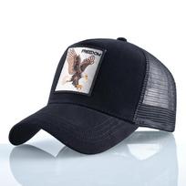 Madinga beisbolo kepuraitė su erelio siuvinėjimo pleistru Vyrams ir moterims Keturių sezonų Lauko Trucker kepuraitė Lauko laisvalaikio sportinis skydelis kepurė black