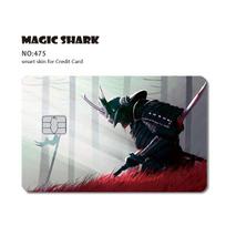 Magic Shark Cartoon Rabbit Warrior Flower Anime Chocolate PVC Sticker Film Skin Cover for Debit Credit Card (as the picture,Large Chip)