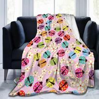 Red Ladybug Bedspread Blanket Breathable Flannel Blanket Living Room Decorative Blanket Blanket 100x130cm white