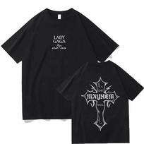 Lady Gaga MAYHEM Cross Cutoff T-shirt Trendy Graphic for Man Women High Quality Outdoor High St XXL black