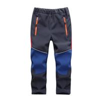 Boys Girls Fleece Lined Waterproof Hiking Pants School Kids Sporty Climbing Trousers Child Soft Shell Bottoms XS