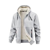 Men S Fleece Hooded Cardigan Coat Warm Thick Casual Jacket S