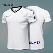 KELME greitai džiūstantis trumpomis rankovėmis vyriškas marškinėlis, tinkamas vasaros bėgimui ir futbolo treniruotėms, kvėpuojantis sportinis viršutinis drabužis fitnesui S white