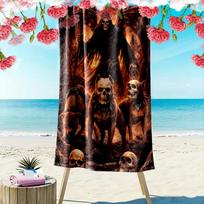 Dark Grim Reaper Print Beach Towel, Large Soft Quick Dry Towel for Beach Camping Swimming 70cmx140cm(27x55inch) black