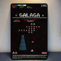 HD High Definition Tin Sign Galaga  Retro Arcade Game Metal Wall Art Vintage Namco Fixed Shooter Poster Decor for Game Roo 20x30cm（7.8x11.8inch）