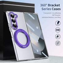 360 Rotating Bracket Tansparent Case For Samsung Galaxy Z Fold 8 Ultra 7 6 5 4 3 Screen Protect Magnetic Wireless Charging Cover Galaxy Z Fold6