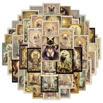 10/50PCS Vintage Cat Style Tarot Stickers cat meme Sticker Pack for Watercup Laptop Scrapbook Notebook Diary stickers 10pcs beige