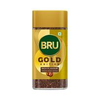 Bru Gold | Premium Freeze Dried Coffee | Experience Intense Coffee Taste | Aromatic Instant Coffee | 100gram|Powder|Glass Bottle yellow