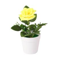 Dirbtinė vazoninė rožė, stalinė dirbtinė rožė, bonsai, daugkartinio naudojimo dirbtinė rožė vazone, namų, biuro dekorui, fotografijos rekvizitas black