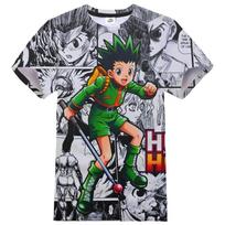 Karšti japoniški anime Hunter X Hunter 3D spausdinti berniukų mergaičių gatvės drabužiai kasdienio stiliaus mada marškinėliai Harajuku unisex marškinėliai vaikiški viršutiniai drabužiai 100 gray