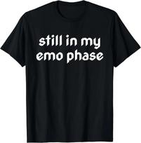 Still in My Emo Phase Retro Goth Emo Punk Gothic Kawaii T-Shirt  Graphic T Shirts  Women Clothing  Ropa Mujer S black