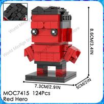 MOOXI MOC Invincibly Brickheadz Mark Omni-Man Anime Movie Figures Compatible Building Blocks Gift Toys For Children Adult Bricks red