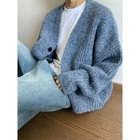 Men's High-End Retro Chunky Knit Mixed Color Cardigan Sweater for Autumn/Winter XL