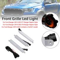 Priekinio buferio grotelės Grotelės Baltas LED žibintas Tinka Ford Ranger 2015-2023 T7 T8 gray