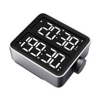 USB Charging Digital Timer With Double Screen LED Display Countdown Magnetic Back Adjustable Volumes For Cooking Workouts 1 black