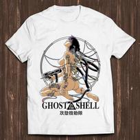 Ghost in The Shell Japanese Manga Anime Retro Gamer Cult Meme Movie Clothes Music Cool Gift Tee T Shirt S gray