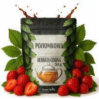 Herbata Czarna Poziomkowa 50 G Z Owocem Poziomki Liście Maliny