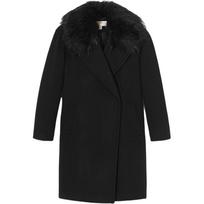 Michael Kors FW22 Solid Wool Oversized Lapel Coat Women coats Black MF220ALC8T001 M black