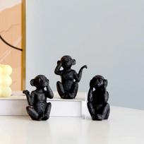 3 Pcs/set Miniature Monkey Figurines Home Decorative Ornament Crafts Home Bedroom Dormitory Dormitory Decor Crafts Miniatures