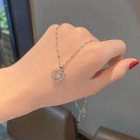Japanese And Korean Style Love Soul Dynamic Ocean Heart For Girls Collarbone Chain,  Pendant Design, Alloy Chain