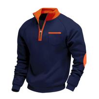 Mens Fleece Lined Stand Collar Zip Up Casual Long Sleeve Sweatshirt S