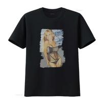 PAMELA ANDERSON Vintage Bootleg T Shirt Faded Black Grey Baywatch 90s Retro Celebrity Print So XS