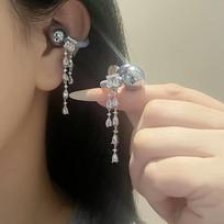 2Pcs Elegant Waterdrop Ear Clip Accessories Fashionable Luxury Copper Material For Diy Decoration Earphone Accessory