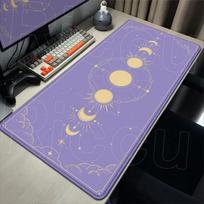 White & Black Deskmat Gaming Tarot Astrology Aesthetic Rubber Mousepad 120x60cm Cartoon Celestial Moon Phases Non-slip Mouse Pad 30cmx60cm(11.8x23.6inch) gray