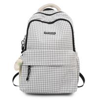 Schoolbag schoolbag girls college students niche plaid versatile high school backpack simple new leisure commuter junior high school backpack Single pack mėlyna