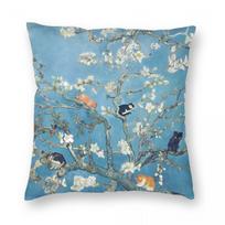 Van Gogh Cats Almond Blossom Square Pillowcase Polyester Linen Velvet Printed Decor Throw Pillow Case Room Cushion Cover x 30cmx30cm(12x12Inch) gray