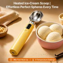 Heated Ice Cream Scoop, USB Rechargeable, 3 Temp Modes, 304 Stainless Steel for home