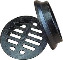 Apvalus ketaus grindų latakas Vejos latako dangtis Lauko apsauga nuo užsikimšimo Juodos spalvos drenažo grotelės Balkonams, stogams ir sodams 11 cm/4 col. juoda