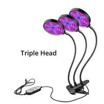 1 vnt. DC5V USB LED auginimo lemputė viso spektro Fitolampy prisegama fito lempa augalams, gėlėms, patalpų auginimo palapinės dėžutės Fitolamp augalų lemputė Three Head