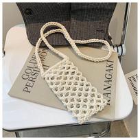 Moterims Madinga Maža Crossbody Telefono Rankinė Vienspalvė Tuščiavidurė Nerta Nėrimo Lengva Pintas Peties Rankinė Crossbody Rankinės smėlis