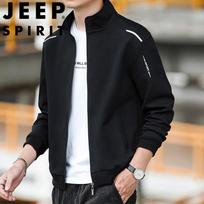 JEEP SPIRIT Men's Spring Autumn Casual Stand Collar Jacket XL juoda