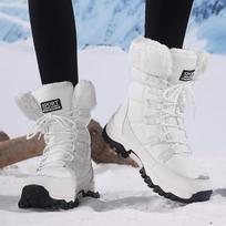 Women's Mid-Calf Boots Northern Winter Boots with Fleece Lining and Thick Sole for Warmth 36