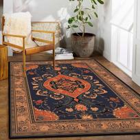 Retro Bohemian Persian Red Carpet for Living Room Comfortable Soft Non-slip Bedroom Rugs Classical Entrance Door Mat Washable 60*90cm black