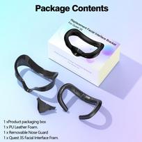 Meta Quest 3S PU odos veido sąsajos keičiama pagalvėlė VR atnaujinta versija 3-in-1 ir 5-in-1 veido kaukės dangtelio priedai white