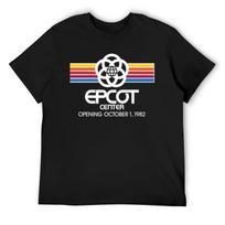 EPCOT Center 1982 T-Shirt blue archive anime t shirts summer top Men's cotton t-shirt S