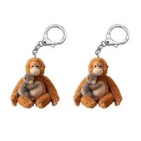 2Pcs Keychain Punch Monkey Charm Key Chain Pendant Wear-Resistant Bag Backpack Car Keys Photo Prop Decoration 2pcs B