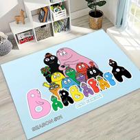 Animacinis Les Barbapapa Barbamama šeimos kilimas miegamajam, svetainei, sofai, namų įėjimui, didelis neslystantis vaikų žaidimų grindų kilimėlis 40x60cm( 15x23in )