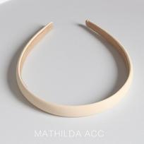 All-Match Leather Retro Europe and America Internet Celebrity Ins Hairband Milk White 1.5cm gray