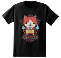 ANIME Yo-Kai YoKai Watch JIBANYAN 100% Cotton T-shirt Mens Tees Top NWT 100% Authentic 4XL black