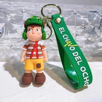 Lively and Humorous Anime El Chavo Del Ocho Keychain - Funky Key Ring for Bags, Cars, and Gifts, Cute and Cool Pendant white