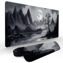 Black Ink Landscape large Mouse Pad Gaming mats NonSlip Desk Mat mouse carpet with Stitched Edge HD printing Office mat 800x300x2mm gray