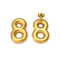 High-End Retro Gold Digital Earrings - Versatile, Durable, Luxury Design